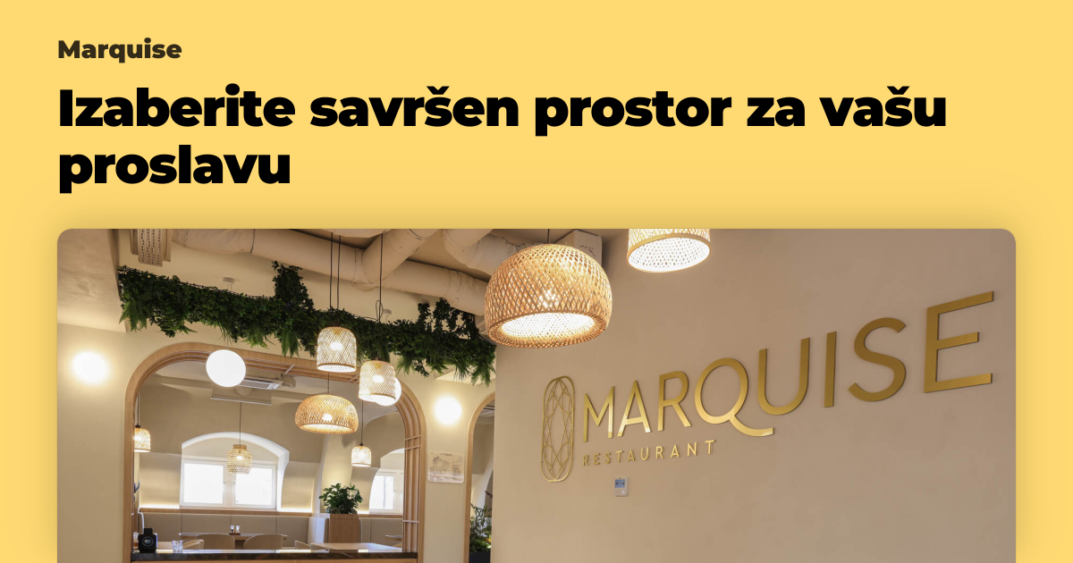 Izaberite savršen prostor za vašu proslavu